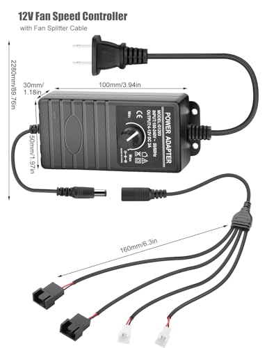 Contrôleur de vitesse de ventilateur d'ordinateur 12V variable pour PC 36W 3A