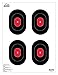 Ascentor Proficient Shooting Target - 4 Zone - Large Size 18 x 24 - Pack of 25 - Black