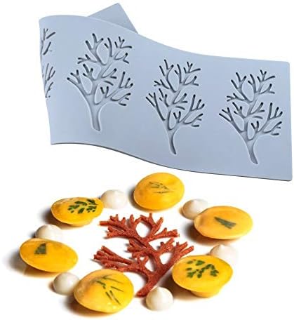 3D Hollow Leaf Candy Mold Coral Branch Leaves Chocolate Molds Silicone Fondant Lace Pad Cake Mold Clay Mould for Sugarcraft Polymer Clay Cupcakes Chocolate Candy