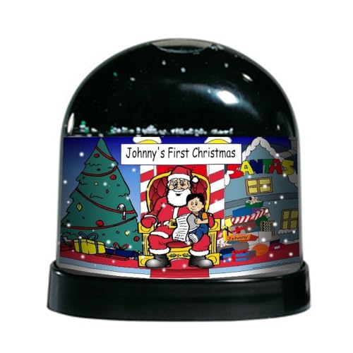 PrintedPerfection.com Personalized Santa Visit Boy Snow Globe Gift
