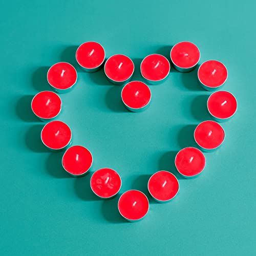 Image of Paraffin Wax Candles Smokeless & Long Lasting Perfect for Decoration of Diwali, Christmas, Dinner, Wedding Parties, Church, Spa, Restaurant(Red, Set of 200 - Burn Time 4 Hr)