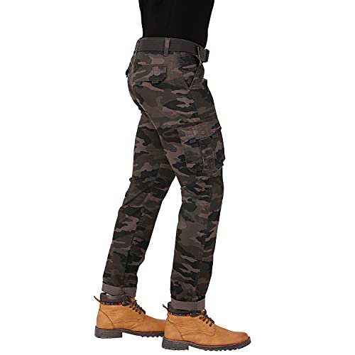 Image of BEEVEE Mens Camouflage Fixed Waist Cargo with Belt