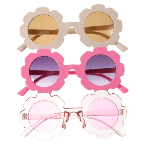 BESPORTBLE 3Pairs Sunglasses Sunflower Design for Boys Lightweight Durable for Parties Birthdays Outdoor Fun Safe Material