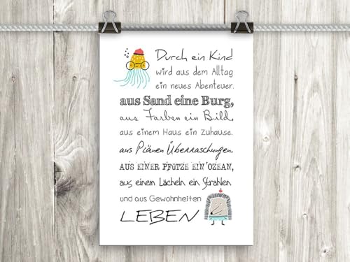 artissimo, Poster mit Spruch, Din A4, PE0101-DR, Durch ein Kind.., Bild mit...