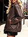 Casly Lamiit Brown Leather Jacket Women Faux Oversized Motorcycle Bomber Coat 2026 Fashion Clothing Spring Casual Outerwear M