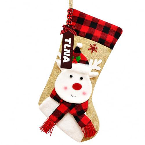 Yahusuhil Calcetines de Navidad Personalizados con Nombre, calcetín de San Nicolás