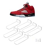 Acrylic Floating Sneaker Shoe Shelves Wall Mount Set of 7 for Shoe Display, Floating Shoe Rack...