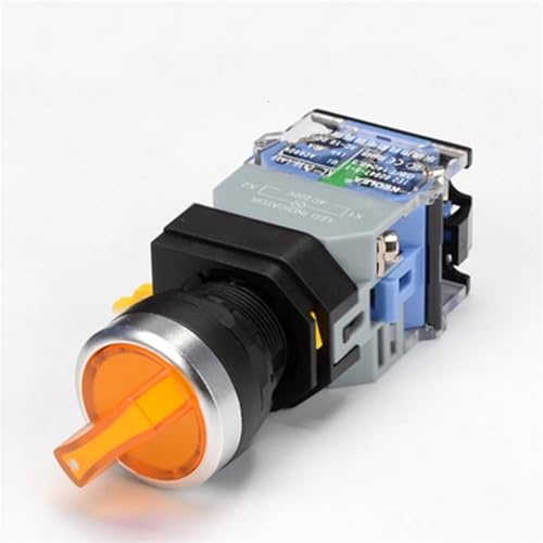 Commutateur rotatif 22mm LA38 interrupteur bouton poussoir 380V 2NC jaune