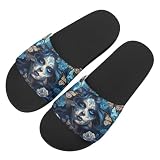 Howilath Art Calavera Girl Women's Slide Sandals Summer Beach Dead Day Slippers Open Toe Shoes Non Slip Flat Slippers 8.5