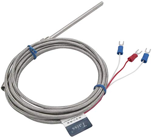 Twtade Stainless Steel Pt100 Rtd Thermistor Temperature Sensor Probe,100Mm / 4" Long Probe Thermocouple, Probe Diameter :5Mm / 0.2" (Temperature Rang: -50~420°C) 5Mm X 100Mm X 2M Mt-225A-100Mm #TOP2