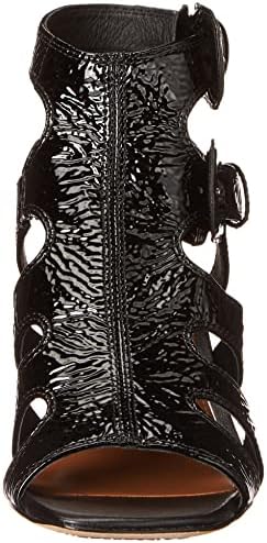 Donald Pliner Women's Heeled Sandal, Black Crinkle Patent Leather, 6.5 | Image 1