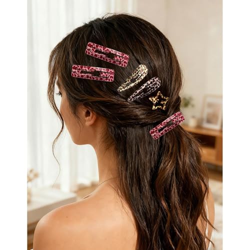 LuminaVibe 24PCS Pinzas de Pelo Metálicas con Estampado de Animales Y2K, Barrettes Antideslizantes para Mujeres y Niñas miniatura 3
