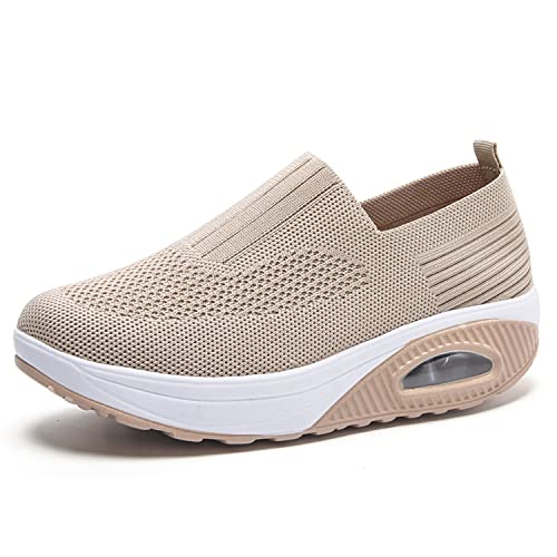 EnllerviiD Women Nurse Sneakers Platform Sneakers Air Cushion Walking Wedge Sneaker Food Service Shoes Ladies Toning Rocker Shoes