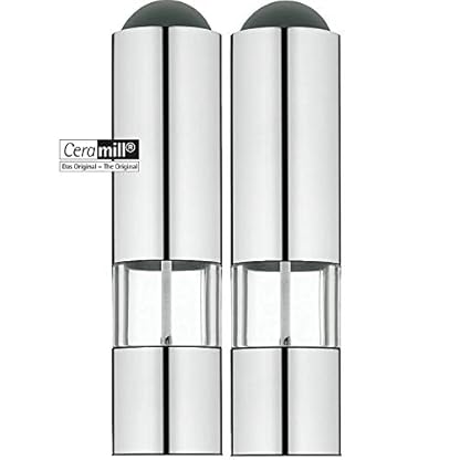 WMF Elektrische Mühle Set 2-teilig, 21 cm, Salz und Pfeffermühle unbefüllt, LED-Leuchte, Cromargan Edelstahl matt, Glas & Küchenhandtuch-Set 3-teilig, Handtuch, Geschirrhandtuch, Baumwolle – Bild 3