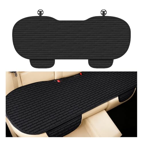 VKQTS Car Back Seat Cover Comfortable & Breathable Car Bench Seat Cover with 2 Storage Slot Non-Slip Backseat Covers for Cars with Non-Slip Particles Cars Interior Accessories