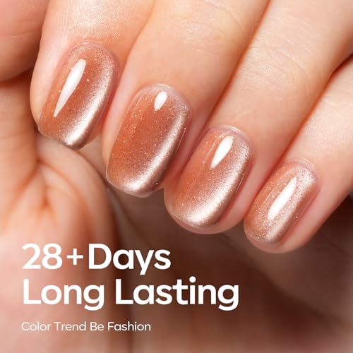Image of modelones Cat Eye Gel Nail Polish, 6 Colors Nude Gel Polish Pink Glitter Brown with Magnet Sparkle Galaxy Series Nail Polish Kit Soak Off Led Nail Art Manicure Salon DIY Gifts