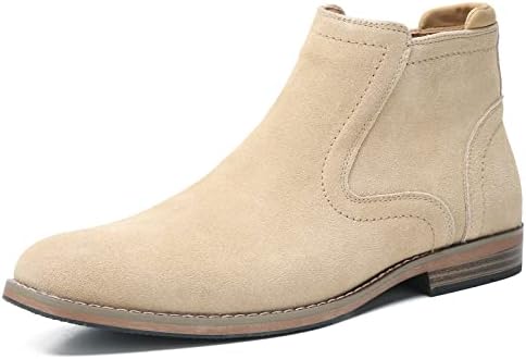Camel Chelsea Boots Men Dress Boots with Zipper Casual Men's Suede Chelsea Ankle Boots