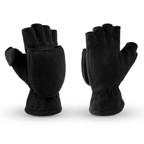 Winter Fingerless Gloves Convertible Flip Top Mittens for Men and Women Warm Half Finger Gloves for Sports Outdoor Activities- X-Small4