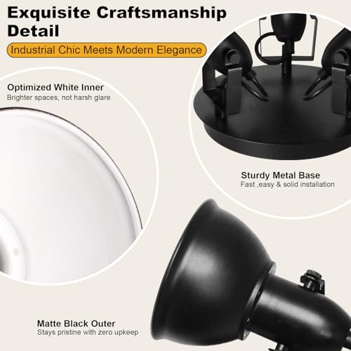 Image of HiBay Ceiling Light Fixtures, 3-Lights Adjustable LED Spotlight Black