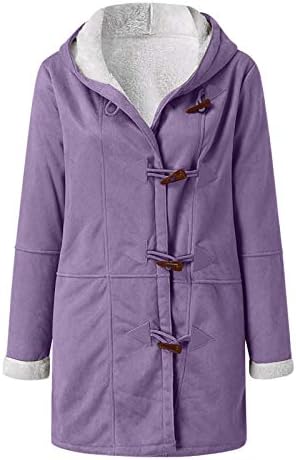 SHAOBGE Womens Plus Size Winter Coats Warm Sherpa Fleece Lined Jackets Hooded Parka Faux Suede Pea Coat Outerwear 2024