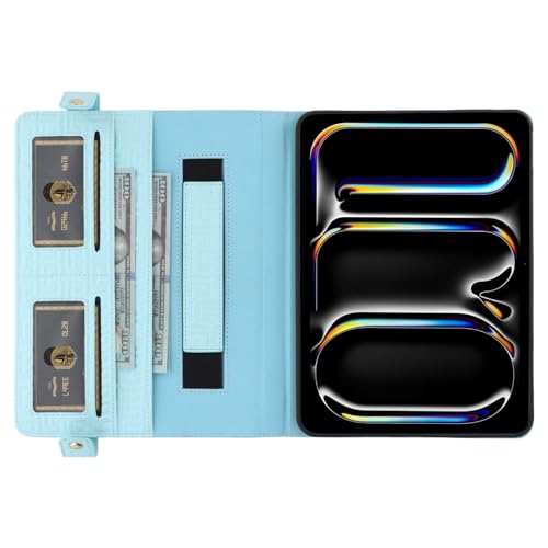 Étui pour iPad Pro 12,9 pouces bleu housse protection cuir support intelligent - 2