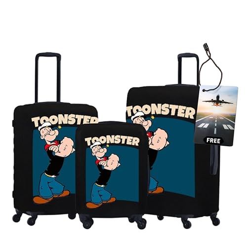 Image of WanderWraps Spendex Polyester Protective Luggage Cover | Hard Luggage Trolley Bag Cover | Washable | Combo | Stretchable | 20-24 - 28 Inches | Pack of 3 | Spinachmodee