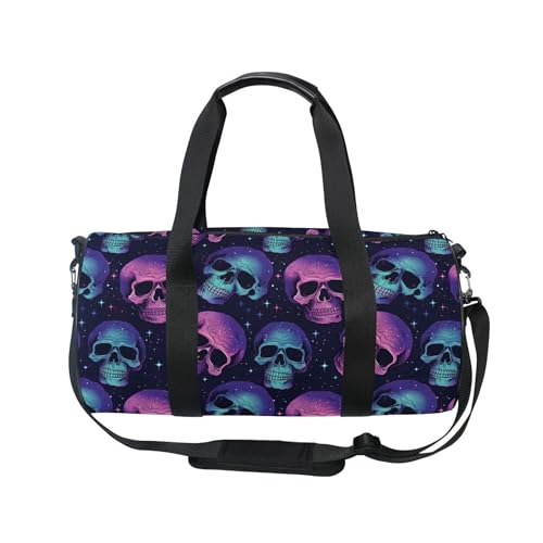 MNSRUU Sports Duffel Bags, Gothic Skull Athletic Gym Bag Overnight Workout Travel Tote Luggage for Men Women Yoga2