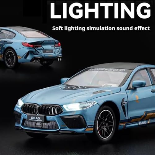 Image of 1:24 M8 Model Cars BM-W M8 Toy Car Die Cast Metal with Light Sound Pullback Openable Door Cars Toy
