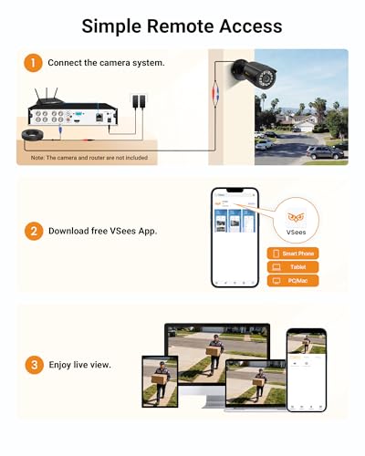 Image of Anlapus H.265+ 8CH 1080P 2TB Outdoor Surveillance Camera Kit 2MP with DVR Recorder 1080P, Night Vision 20M Instant Alert & Free APP Remote Access