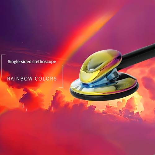 MaiWieel Classic Stethoscope for Nurses Doctor Single Head for Nurses, EMT Student, Kids, for Medical and Home Use, Stainless Steel Chestpiece,Soft Eartips (Rainbow)