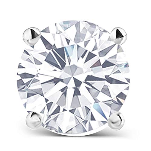 Doveggs Solid 10K White Gold Post 2Ctw 6.5Mm G-H-I Color Lab Created Moissanite Simulated Diamond Stud Earrings For Women K Gold Quality Silver #TOP1