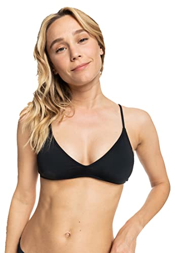 Roxy Women's Standard Bikini UPF 50+, Quick-Dry, Removable Pads, Swimsuit Top, Surf & Beachwear, Anthracite, Small