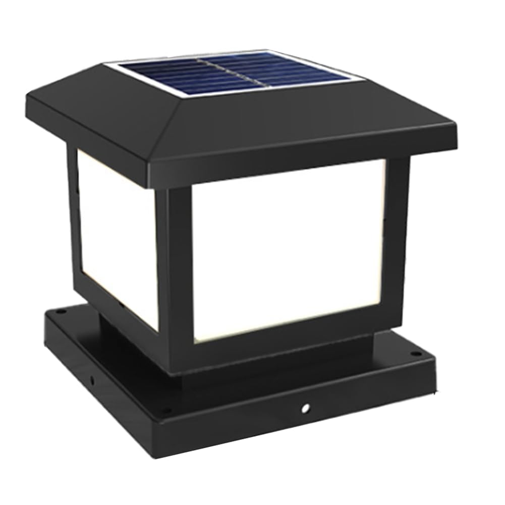 Vjsujehgy Timed LED Solar Pillar Light Waterproof Solar Lights Outdoor Remote Control Garden Sunlight for Fence Pathway Decor Lamp