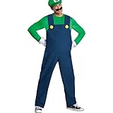 [AZUSA] マリオ ルイージ コスプレ 【男】【大人用 】【親子】「 Allシーズン」仮装 学祭 USJ マリオカート ハロウィン 衣装 変装 変身 コスチューム ギフト プレゼント コスプレ (ルイージ, S（155～168cm）)