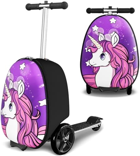 2-in-1 Ride-On Scooter Suitcase, Scooter Luggage for Kids Ages 5-...