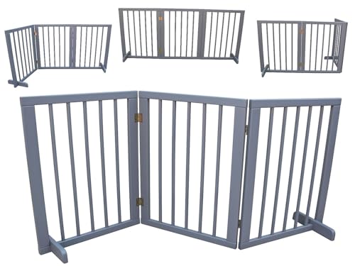 Absperrgitter Türgitter Treppenschutzgitter Schutzgitter Hundegitter 150 cm massiv 3E ohne Bohren (150 cm grau)