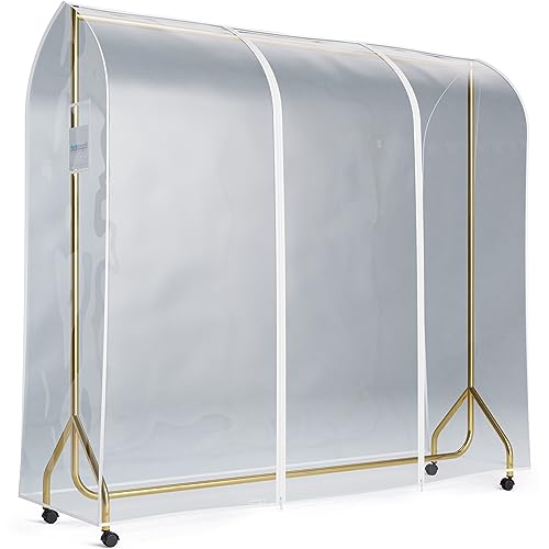 6ft Clear Showerproof Garment Rack Cover for Open Closet