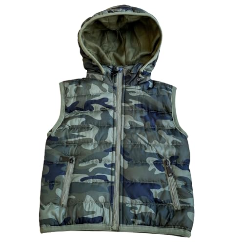 Elim Gilet mixte effet millitaire (FR/ES, Âge, 12 ans, Taille normale, Camouflage vert)