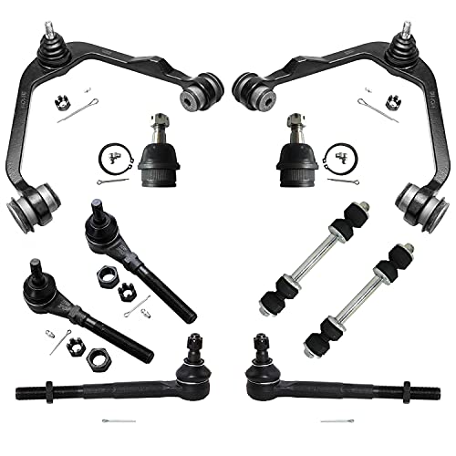 Image of Detroit Axle - RWD Front End 10pc Suspension Kit for Ford F-150 F-250 Expedition Lincoln Navigator Blackwood, 2 Upper Control Arms 2 Lower Ball Joints 2 Sway Bars 4 Tie Rods Replacement