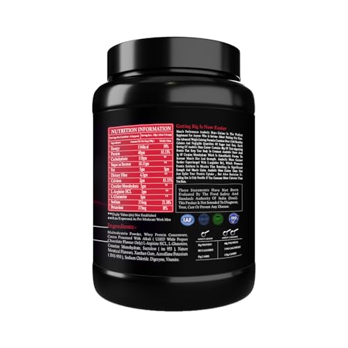 Image of Anabolic Mass Gainer Powder with Creatine | High Protein Carbs Mass /Weight Gainer for Muscle Gain & Fast Growth With , Whey Protein Concentrate, Digestive Enzymes 1kg, Creamy Vanilla | High Protein Carbs, With Creatine, BCAA & Glutamine, Digestive Enzymes, For Muscle Gain & Fast Growth
