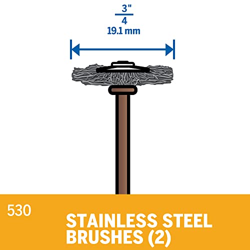 Image of Dremel 530-02 Stainless Steel Brushes (2 Pack), 3 /4 inch Diameter