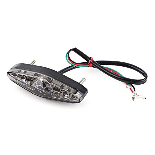 Feu arrière de frein à 15 LED finition fumée haut de gamme pour moto 12V
