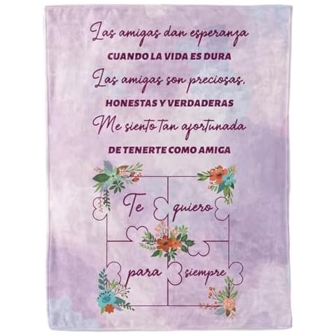 Woodemon Gifts for Women in Spanish, Best Friend Blanket, Friendship Gifts for Women, Besties, BFF, Soul Sister, Regalo para un Amigo Manta, to My Friend Throw Blanket, 60"x50" Cover