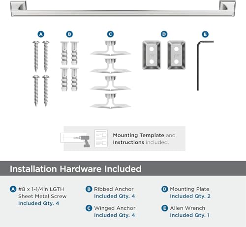 Image of Amerock Mulholland 24 inch Chrome Towel Bar