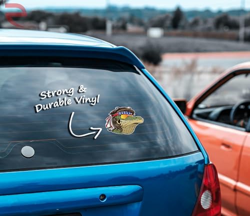 Image of eDesign 2-Pack Alligator Mullet Decal Vinyl - 4 Inches - Patriotic Alligator Mullet Sticker for Car Truck Van Window Bumper Laptop Tablet Cup Tumbler Water Bottle and Any Smooth Surface