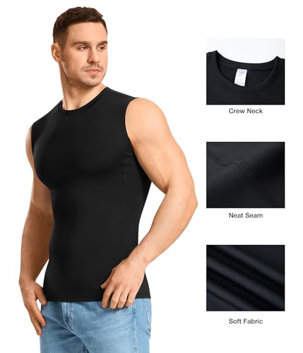 Eleady 2 Packs Compression Shirt Men Workout Shirts Athletic Base Layer Sleeveless Tank Top Slimming Undershirt4