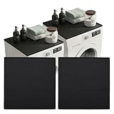 2 PC Washer and Dryer Topper Protector Mat 25'x25', Laundry Washing Machine Top Cover Non-Slip, Waterproof, Silicone Large Washer and Dryer Covers for Top, (Dark-Grey Onyx) Dryer Top Protector Mat
