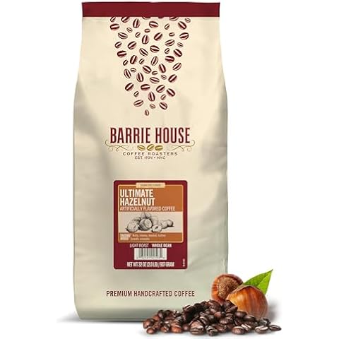 Barrie House Ultimate Hazelnut Flavored Whole Bean Coffee | 2 lb Bag | 100% Arabica Coffee Beans | Artificially Flavored Cover