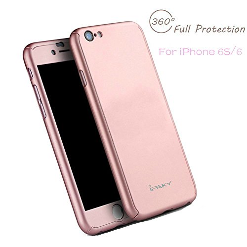 iPhone 6S Case, IPAKY Ultra Thin Perfect Fit 360 Degree Full Protection Hard Case with [Tempered Glass] For iPhone 6/6S 4.7'' (Rose Gold)