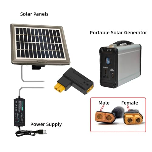 CY Adaptador XT60 macho com protocolo SC100 a XT60 fêmea de carregamento rápido, adaptador horizonta